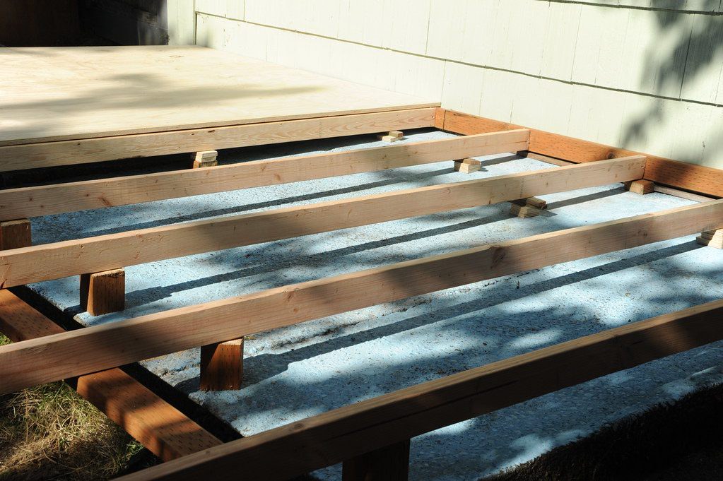 New deck framing over the old patio